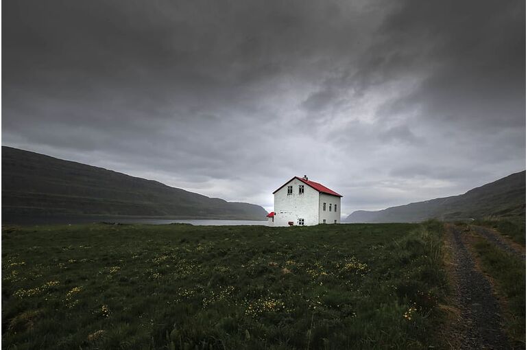landscape-house-iceland-sky